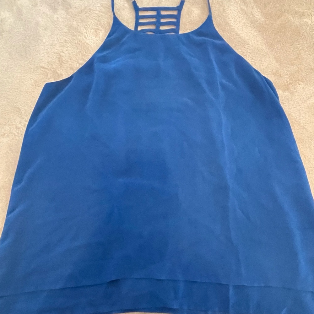 Elegantly cool sleeveless blouse, Blue, Large, $15